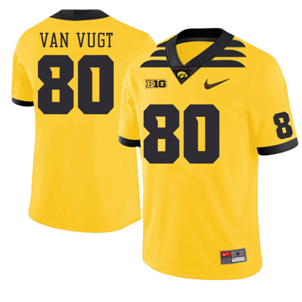 Men #80 Kyson Van Vugt Iowa Hawkeyes College Football Jerseys Stitched-Gold